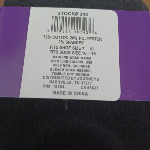 Journeys 5pk no show black socks - Picture 3 of 5